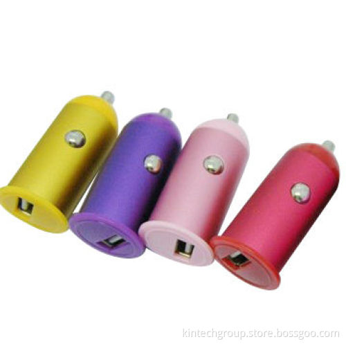 In-car charger, made of metal, for different kinds of mobile